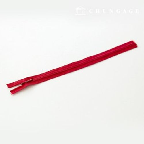 控制台拉鍊隱藏式單拉鍊 25cm 紅色