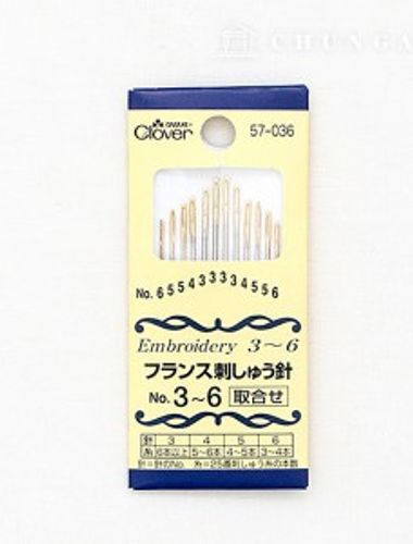 三葉草法式繡花針 3~6 號 57036