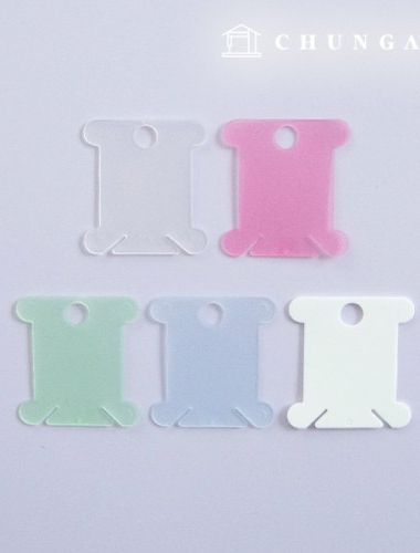 法式刺繡塑膠迷你線軸，10 件，5 種繡線軸