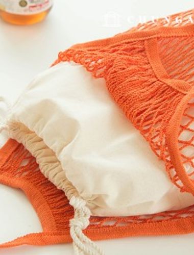 網袋，網袋，零浪費，橙黃色