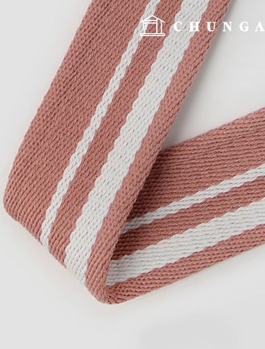織帶包配件 織帶寬混色 50mm 粉紅色 白色 48049