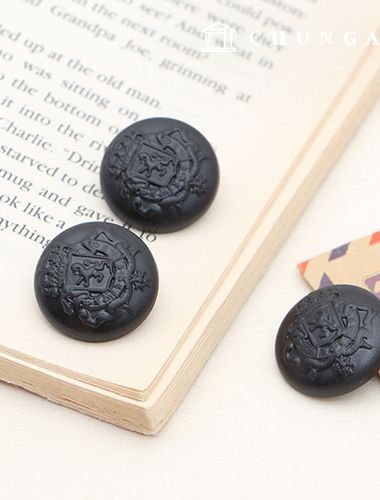 金色紐扣，老式/老式，外國人紐扣，皇家徽章，23毫米黑色 71137