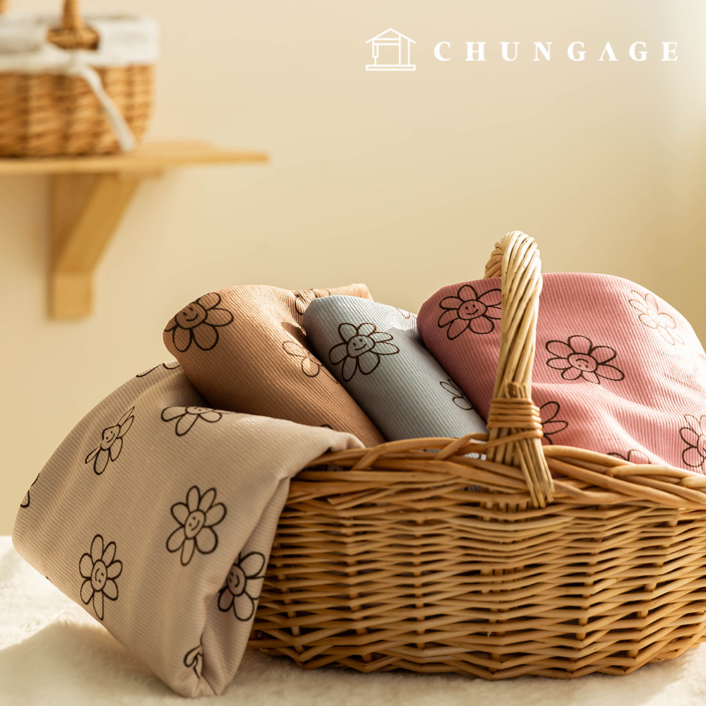 燈籠燈芯絨布料,抗衝擊力強,16W細燈芯絨,花卉圖案,寬幅,冬季布料,「快樂時光」系列,4種款式