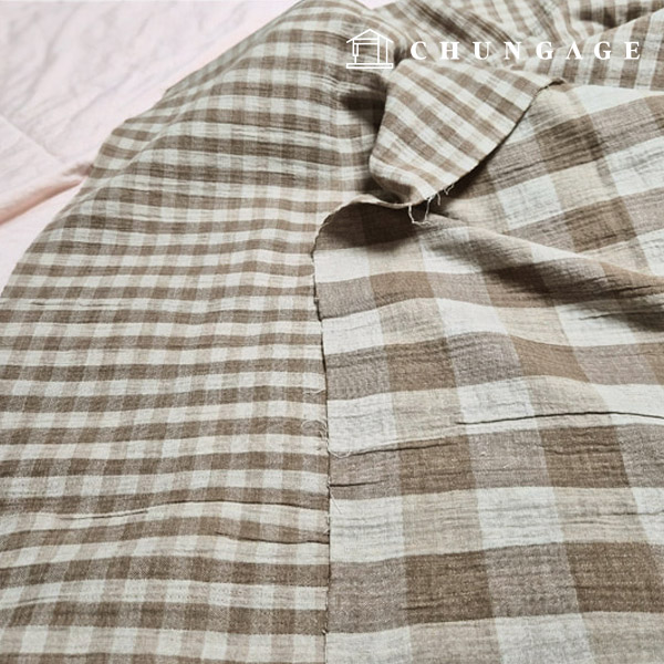 雙層紗布，棉紗，幅寬20片，正方形，米色