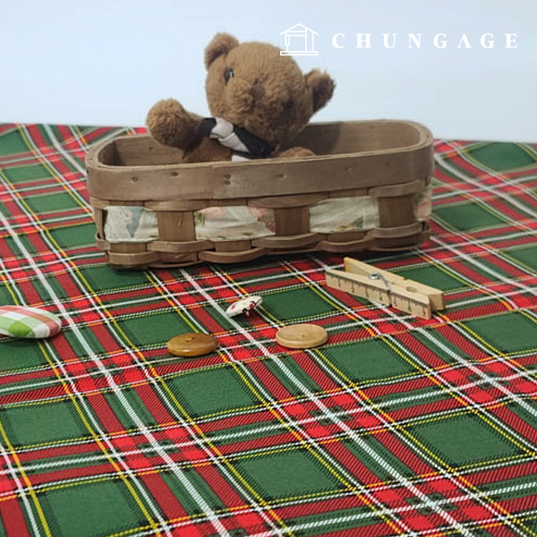 20片裝棉質聖誕布料，經典格子圖案