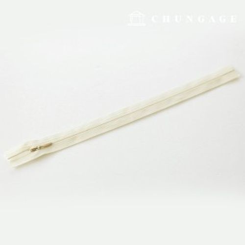 控制台拉鍊隱藏式單拉鍊 25cm 自然色