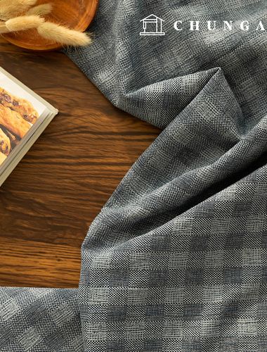 亞麻布預染色生物水洗格子佈幅 Joan