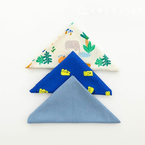 布料包,動物果凍熊圖案布料,藍色碎布,3種類型,110