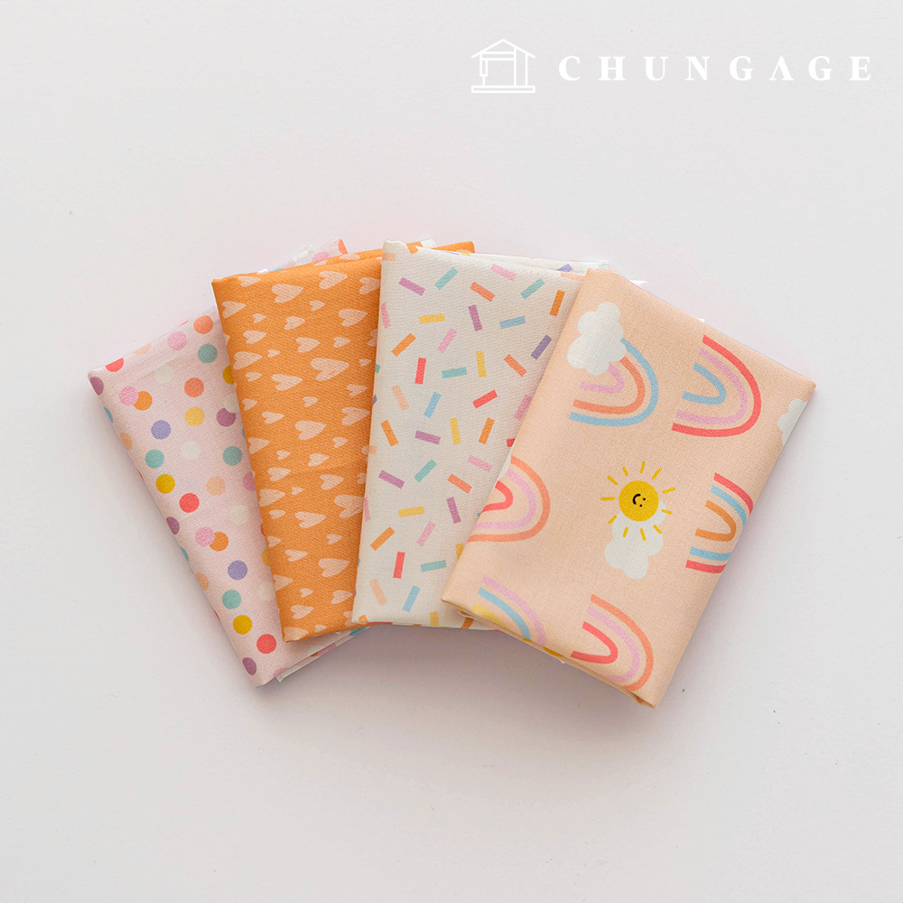 彩虹碎布、圓點布、毛絨玩具、狗狗服裝製作布料包，4種款式，250片