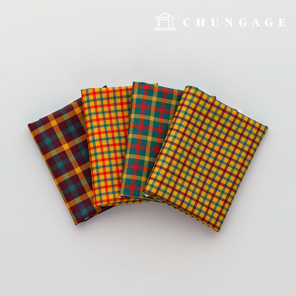 復古碎佈格子佈毛絨玩具狗衣服製作布料包4種類型254