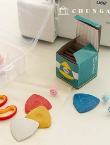 三角切割粉筆，布料縫紉4色粉筆，10支