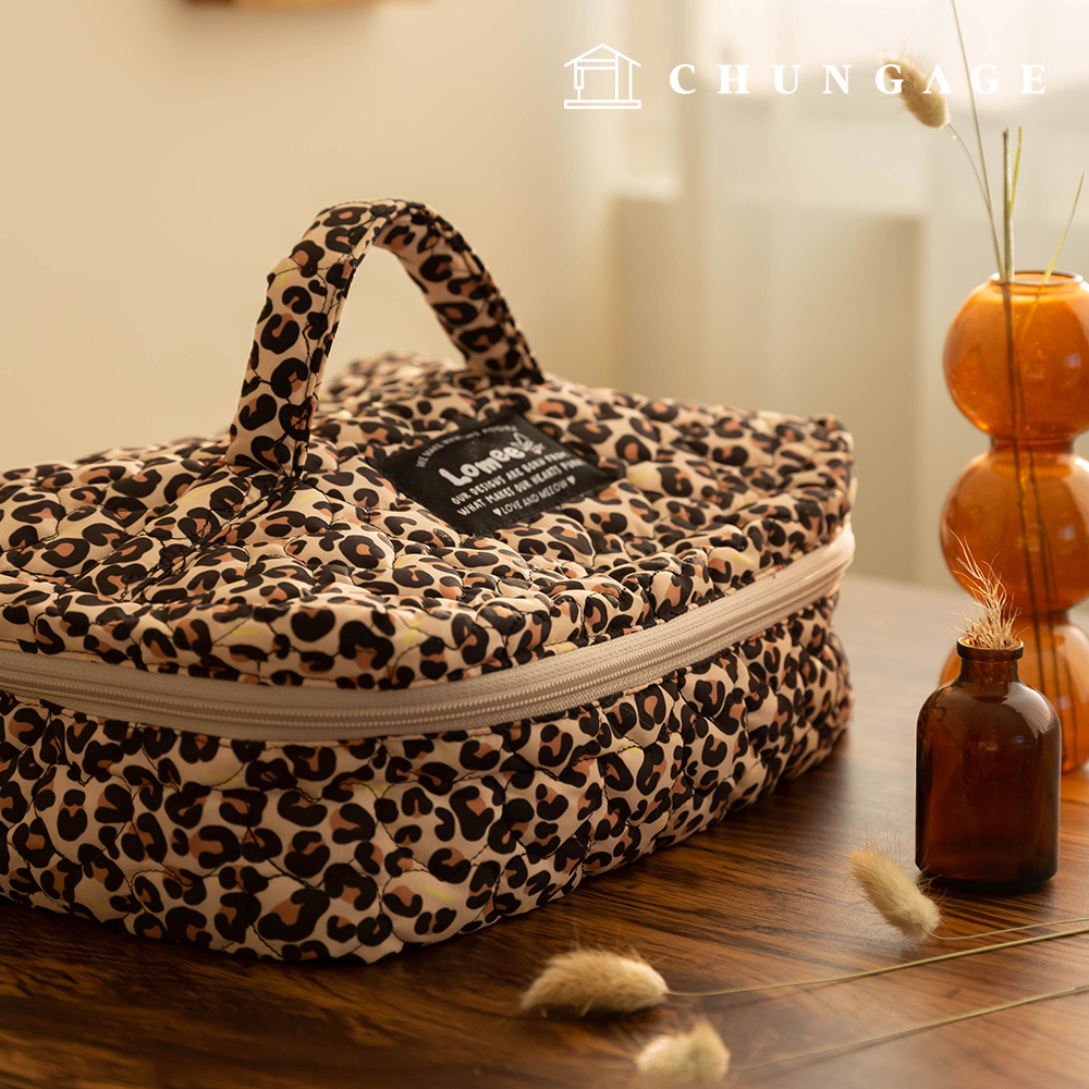 縫紉材料 愛心雙面DTP絎縫布料 防水豹紋 5片裝 寬幅 Lovely Leo 米色