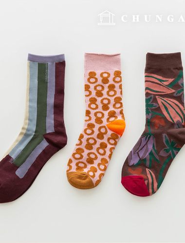 3 款女時尚襪冬季厚棉襪及塑身設計套裝D