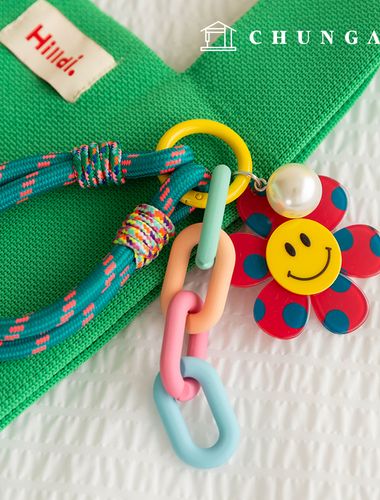 鑰匙圈 結花 鞋帶 鑰匙圈 鑰匙圈 毛絨玩具鑰匙圈 快樂花