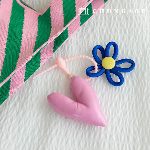 鑰匙圈愛心花朵鑰匙圈鑰匙圈花色潮衣服鑰匙圈米色愛心