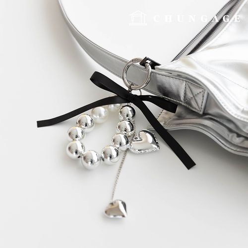 鑰匙圈 蝴蝶結 愛心珍珠 銀色珍珠串 鑰匙圈 鑰匙圈 鑰匙圈 銀色珍珠