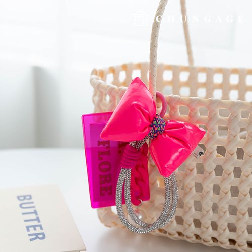 鑰匙圈結方形鞋帶鑰匙扣鑰匙圈繩粉紅色蝴蝶結珍珠卡夾照片卡鑰匙圈蝴蝶結6種