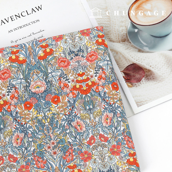 環保抗菌消炎布料 E-DTP 棉 20 枝紅花花園