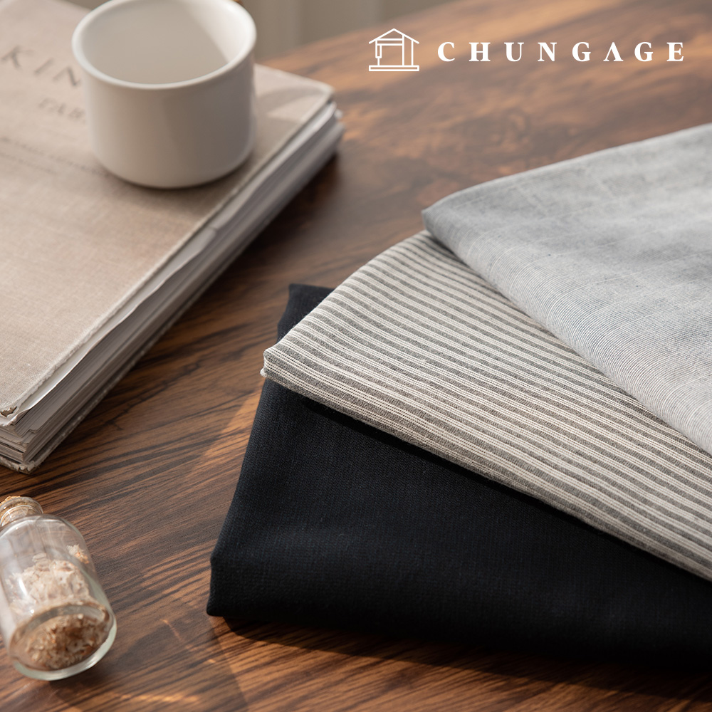 棉質條紋布料，預染色，素色圖案，服裝布料，寬幅亞麻布，3種類型