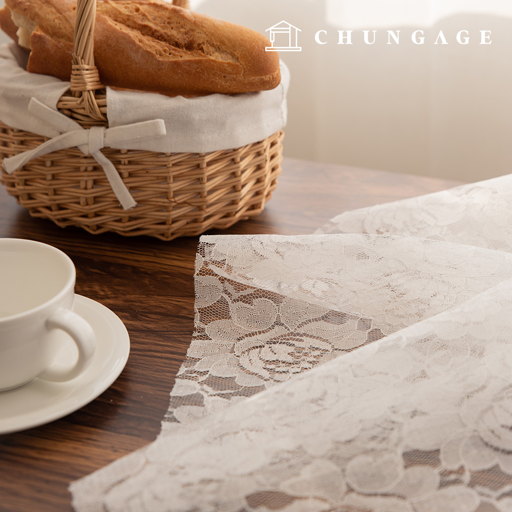 蕾絲布料刺繡網羅素花卉布料寬度 floy