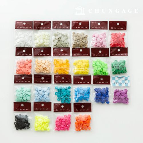 塑膠T型按扣 服裝製作用圓形12mm按扣 23種類型