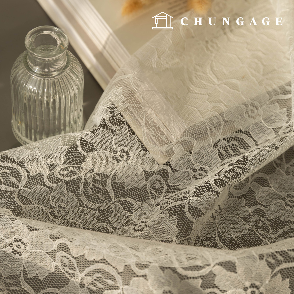 蕾絲布料刺繡網羅素花卉布料寬度內珠