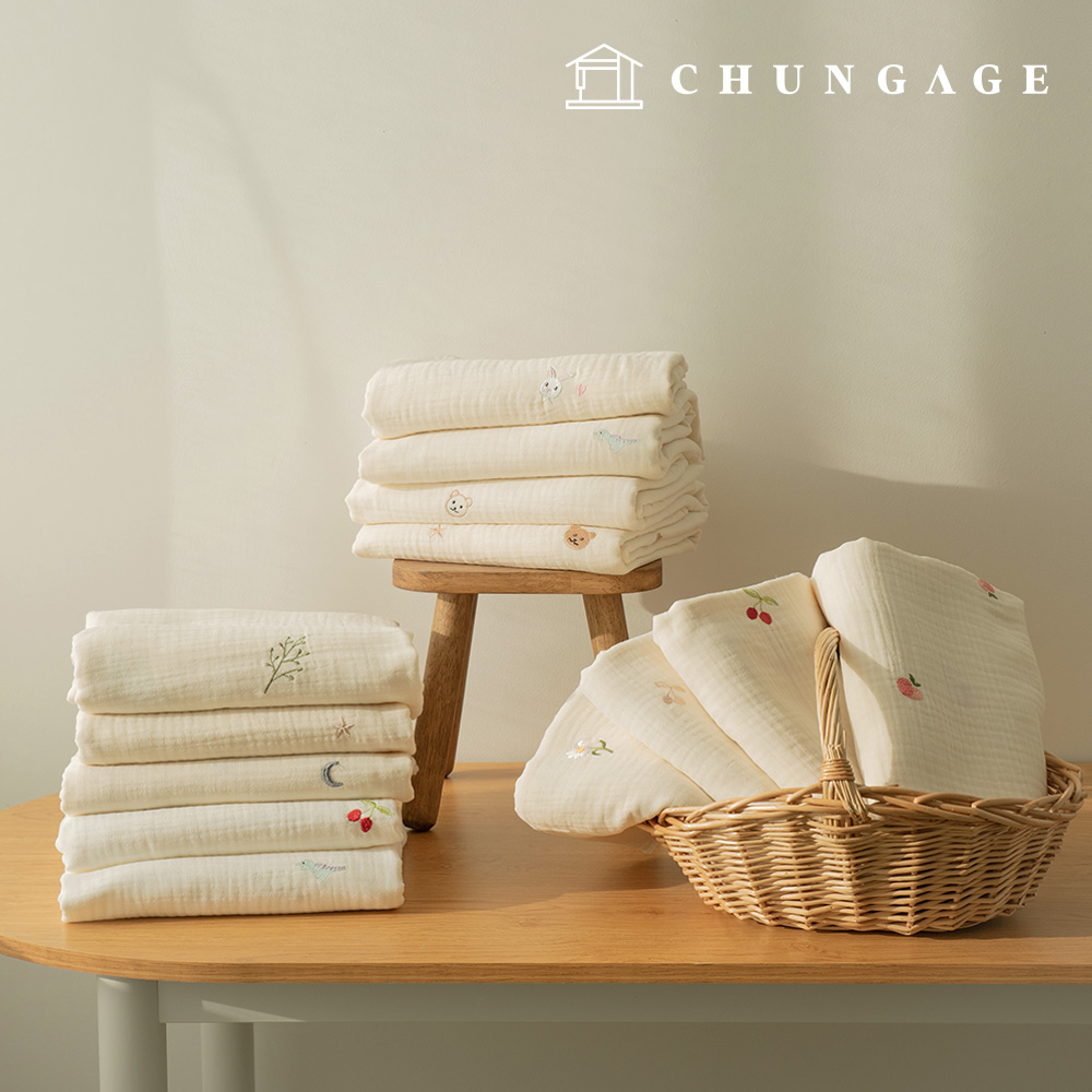 Yoru 三層紗布,棉質刺繡,寬幅,童話世界,13 種款式