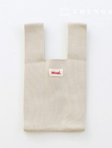 針織衫迷你手提包格紋針織衫袋手腕包手提袋素色米色