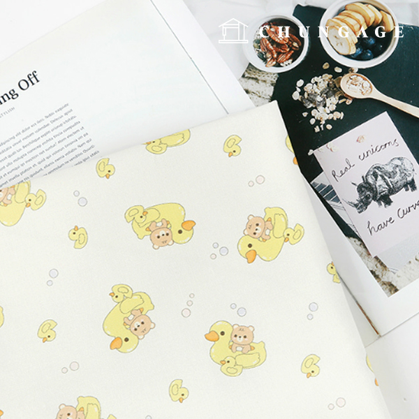 環保抗菌消炎布料 E-DTP 棉 20 枝圓鴨熊