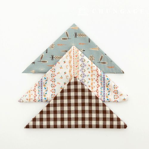 布料包 花格子 古/舊布 花卉圖案 咖啡色連片布 3款 105