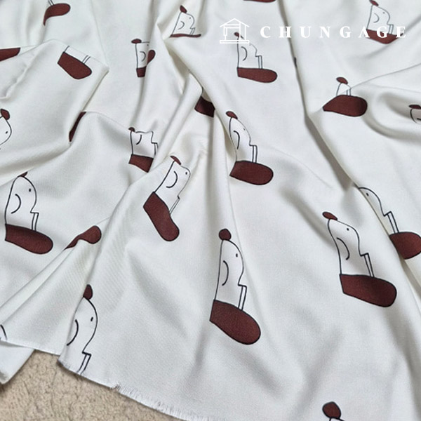 人造絲布料小狗圖案圖解，30 片白色布料