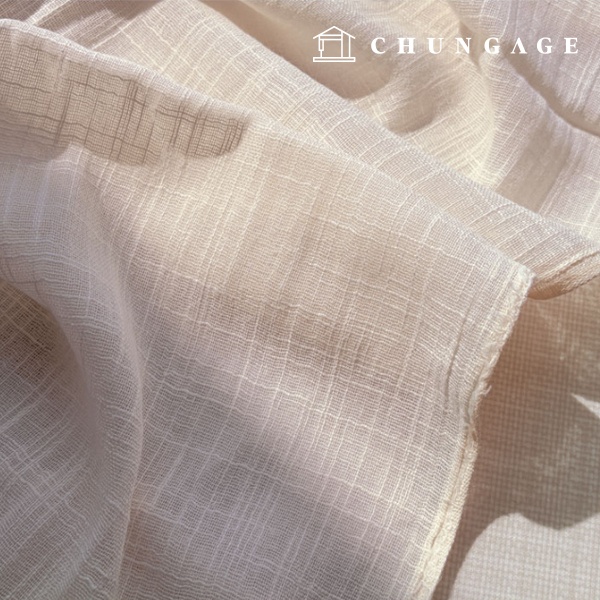 亞麻細紋布料 粗紡細紋天然色 9550