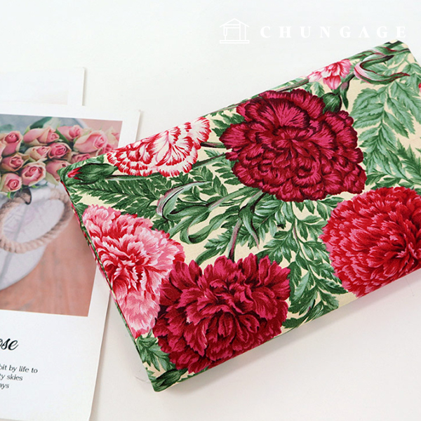 棉布花朵圖案圖解 20 片布料康乃馨 9529