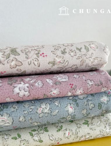 棉布花卉圖案圖解布料材質 20 枝春日花卉 4 種 9512