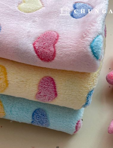 雙面超細纖維布料，3種寬幅愛心9502