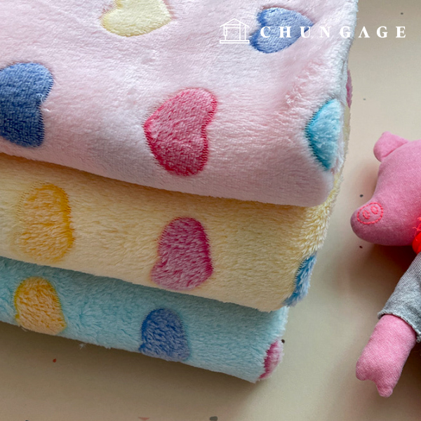 雙面超細纖維布料，3種寬幅愛心9502