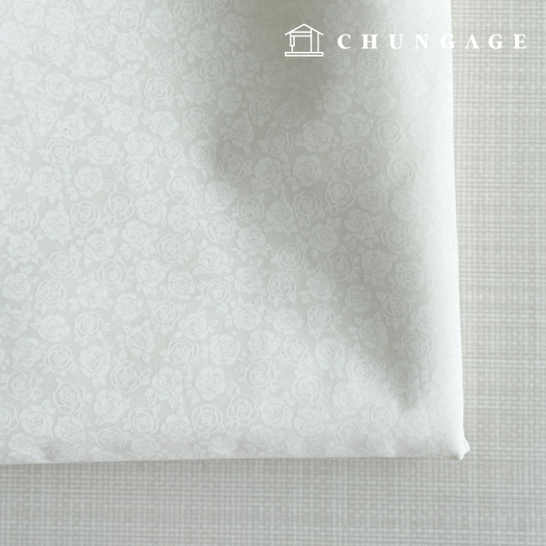 防水花卉層壓布料 防水布料 20 片裝 白色玫瑰日 9542