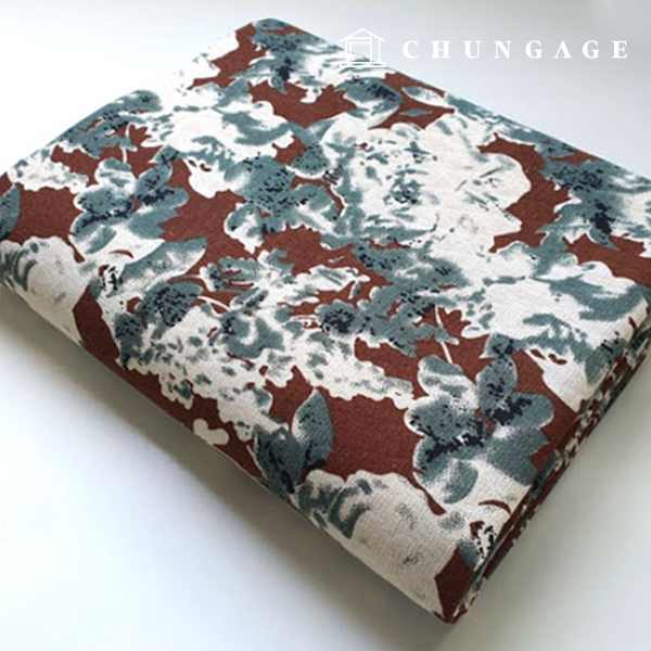 亞麻布料雙層20倍提花寬幅貼花2巧克力色9494