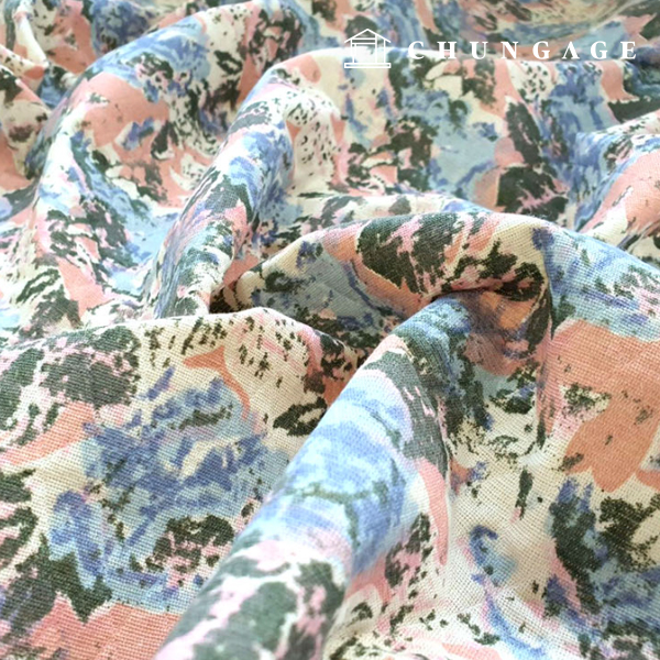 亞麻布雙層20折提花寬幅印花1號粉紅9492