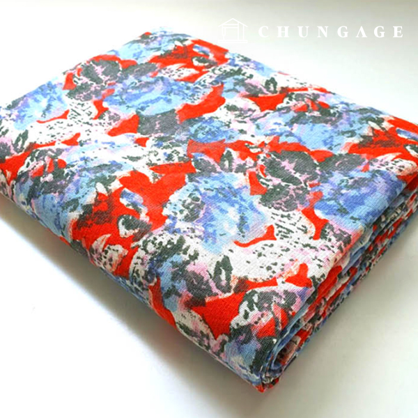 亞麻布雙層20折提花寬幅貼花1紅色9491