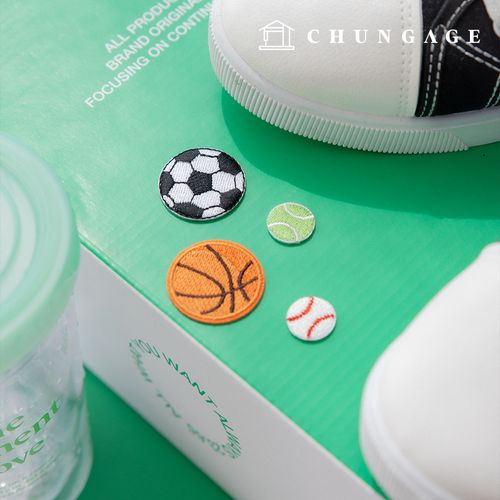 4 種熱封 Wappen 運動球裝飾貼片