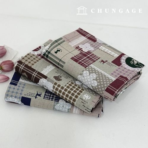 亞麻布料 11支雙面格子花布料 寬幅 法國人拼布 3種