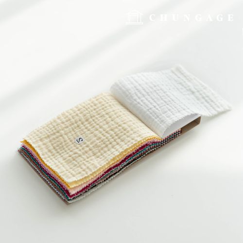 Yoru雙層薄紗布棉質可水洗布料乳白色25種色卡樣品冊