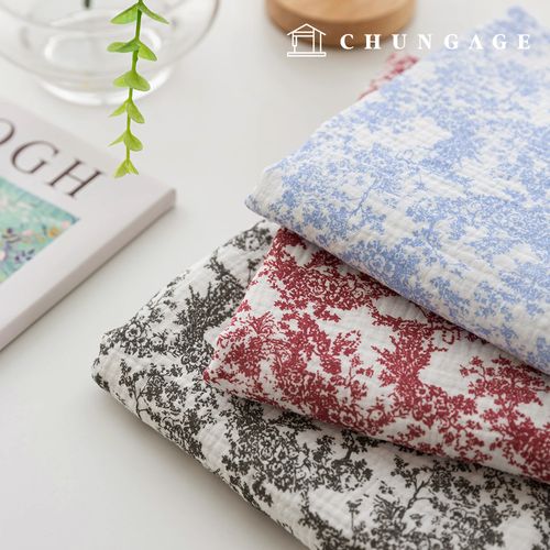 Yoru 雙層紗布料 純棉 無螢光 生物洗滌 花卉圖案 毛巾 山水畫 3種類型
