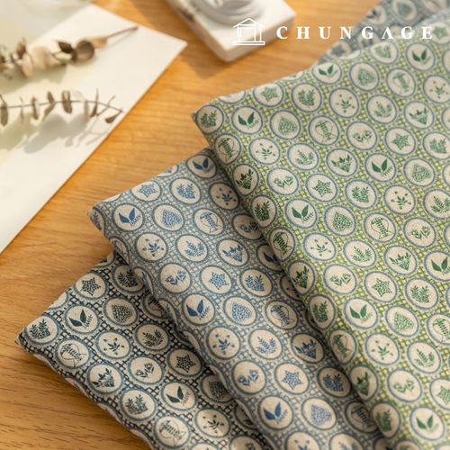 亞麻布料 棉麻布料 格子葉 葉片布料寬度 11 枝 3 種里索