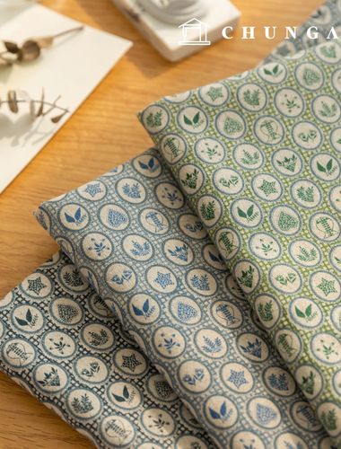 亞麻布料 棉麻布料 格子葉 葉片布料寬度 11 枝 3 種里索