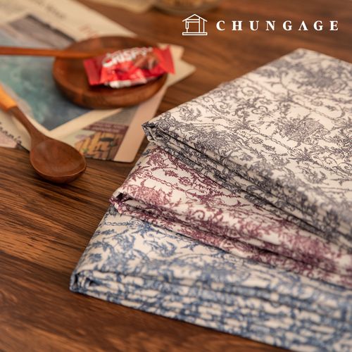 棉質印花布料，復古/懷舊花卉圖案，寬20英寸，Livio品牌，3種款式