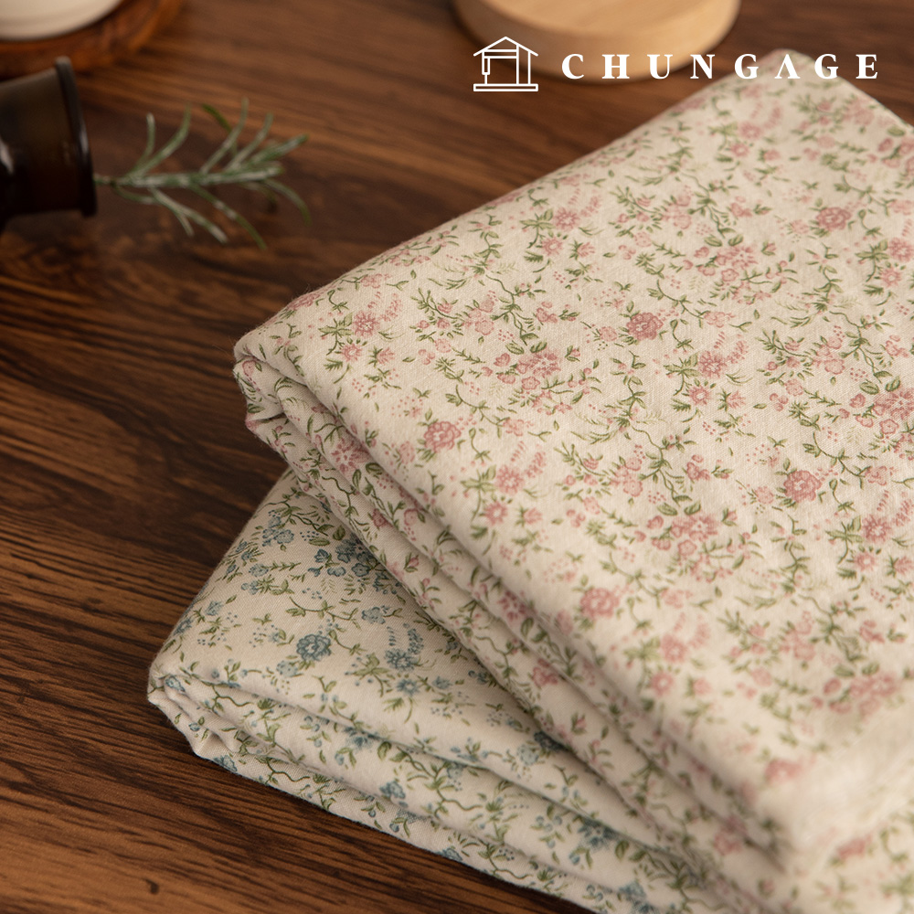 Yoru雙層紗布棉質花卉圖案寬幅布料 Durin 2種