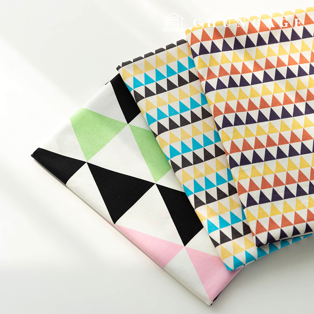 棉布 20股平織幾何圖案布料 染紗 3種