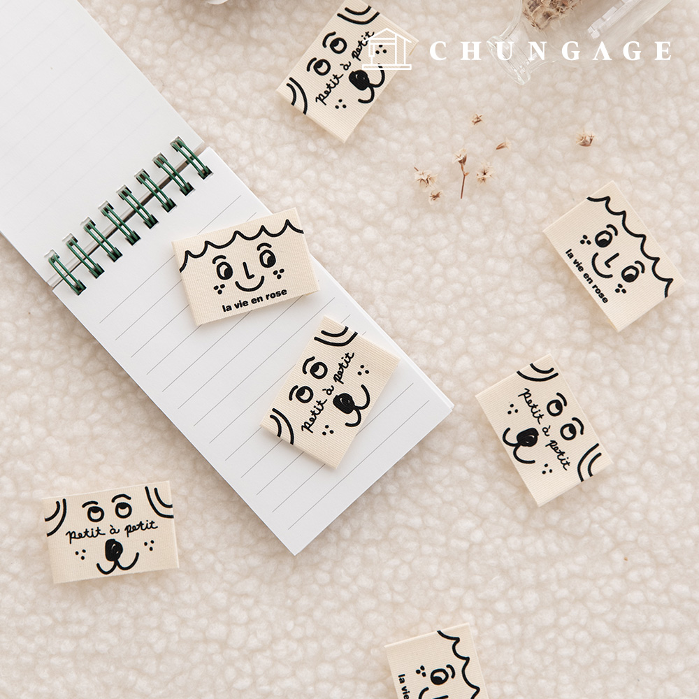 棉質雙折標籤,小狗和男孩圖案,兩種款式,5個裝